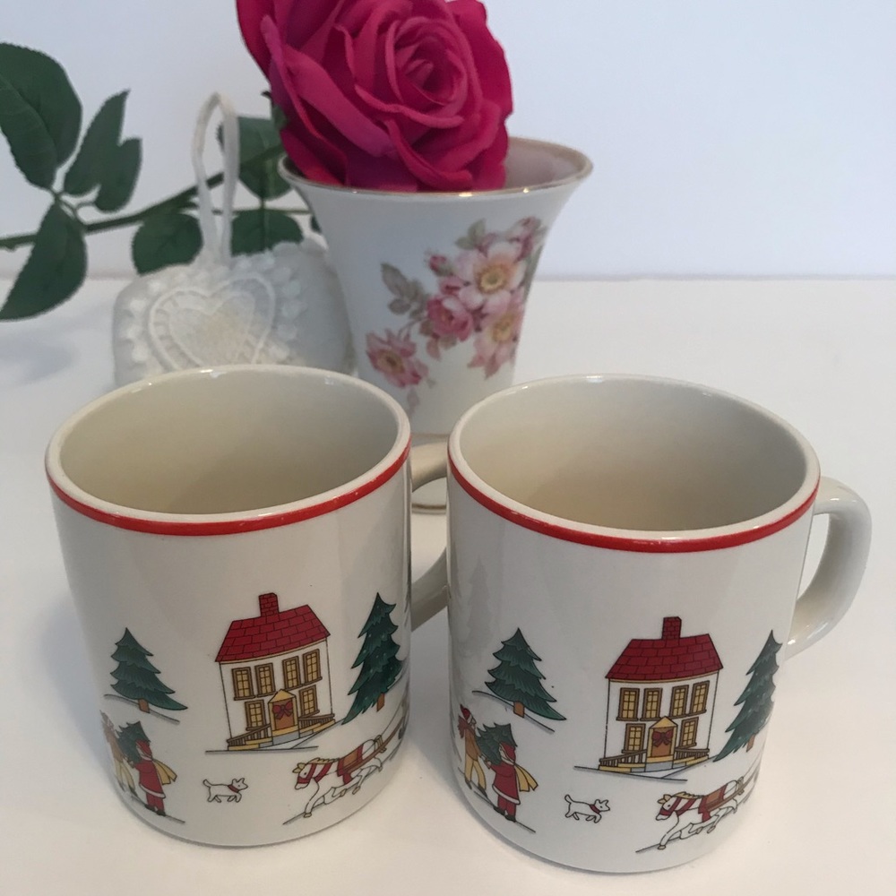 Jamestown China The Joy Of Christmas Set of 2 Mugs Coffee Tea